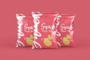 Free Chips Snacks Foil Pack Packaging Mockup