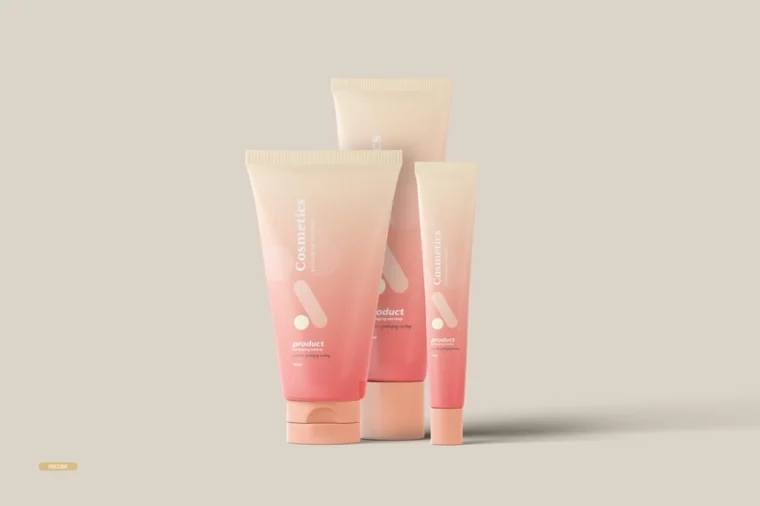 Free Cosmetics Cream Tube Packaging Mockup