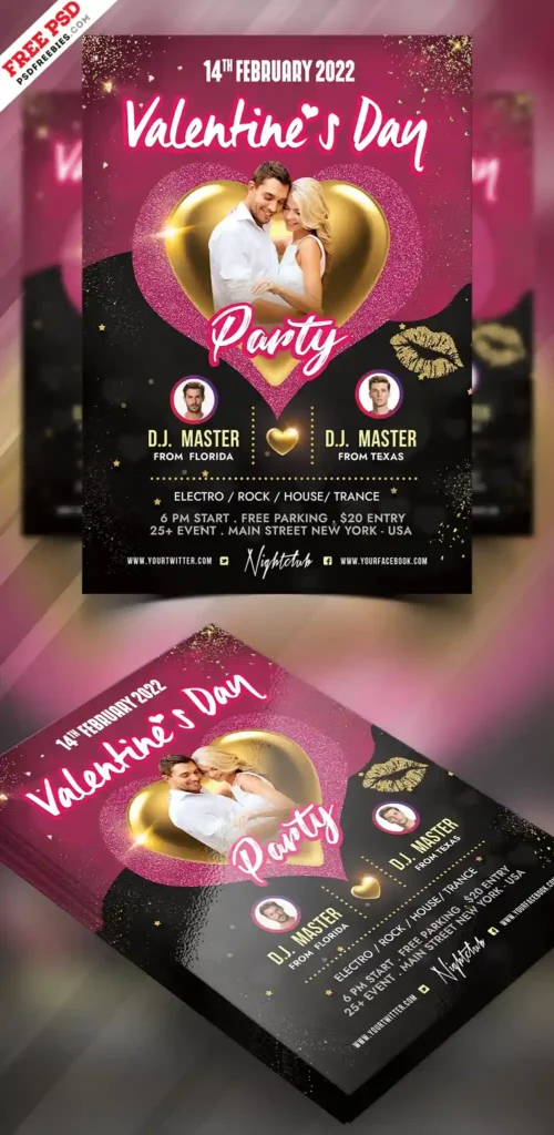 Free Valentine Flyer PSD Template