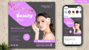 Beauty Salon Instagram Post PSD Template