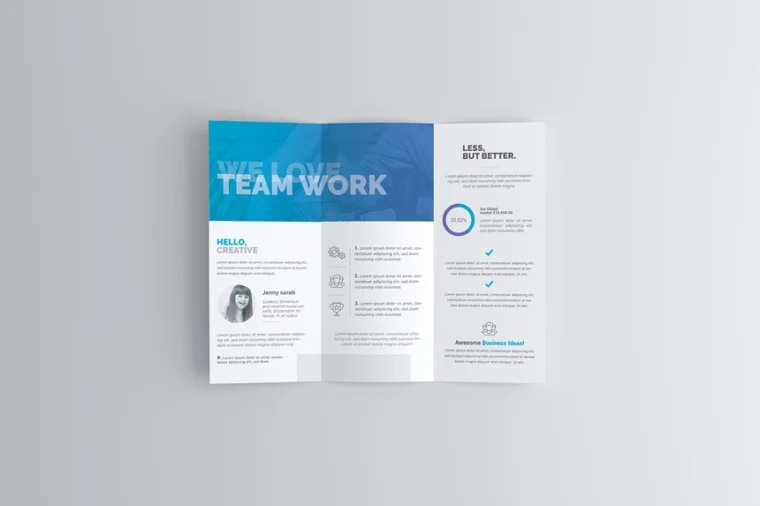 Realistic Trifold Brochure Mockup