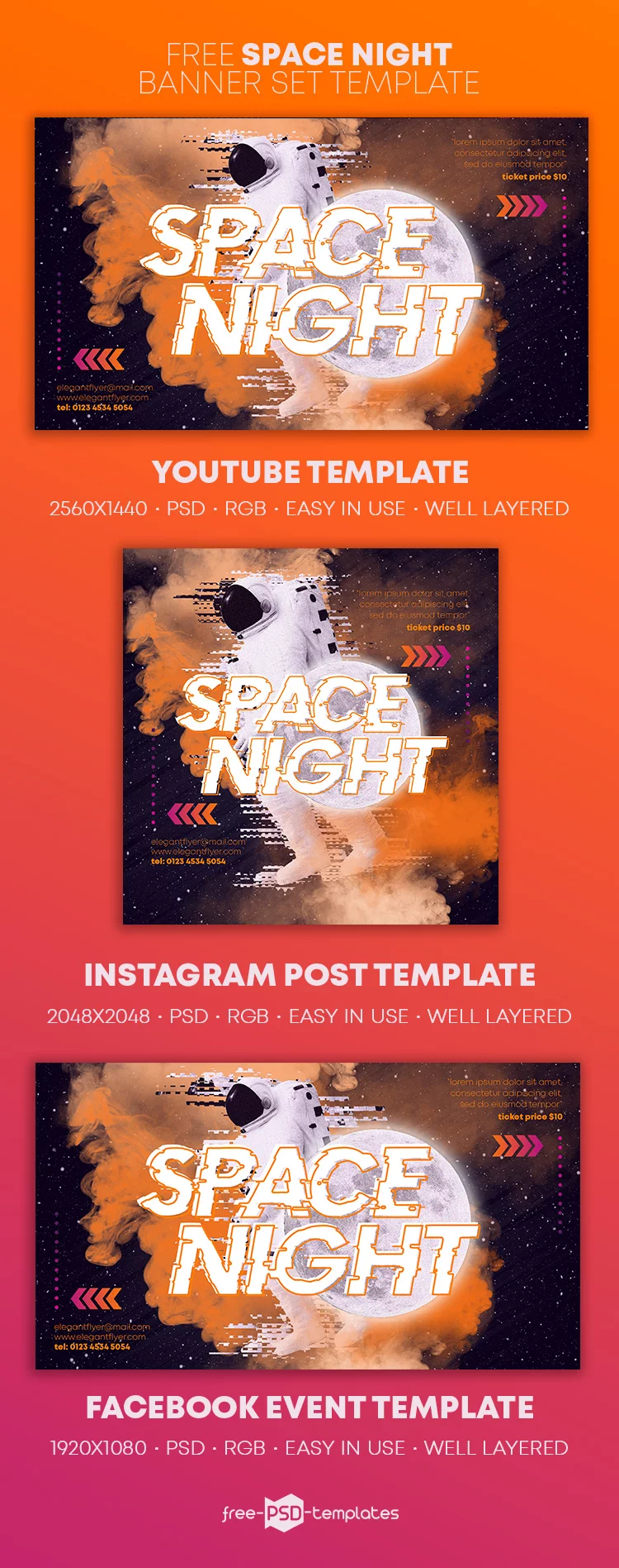 Sci-Fi Social Media Post Set Templates