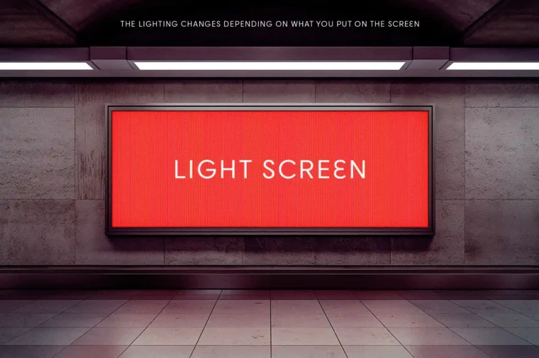 Subway LED Screen Mockup-PSD Mockup