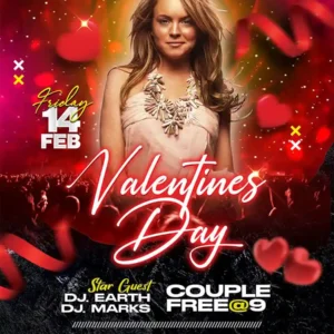 Valentine Day Party Invitation Flyer PSD Template