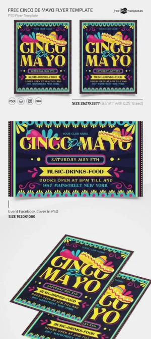 Free Cinco de Mayo Poster Template PSD