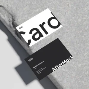 Business Card Mockup on Concrete