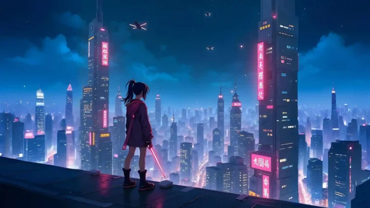 Cyberpunk Anime Wallpaper: Desktop Preview