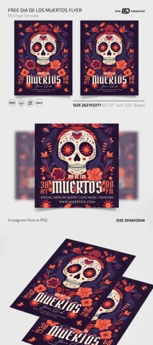 Día de los Muertos Flyer Template