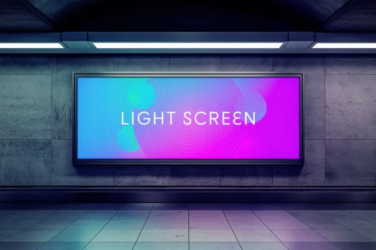 Subway LED Screen Mockup-PSD Mockup