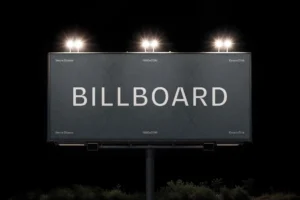 Night Lightbox Billboard Mockup – Realistic PSD Template