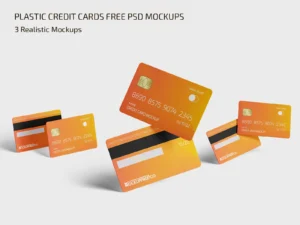 Free Plastic Credit Cards Mockup