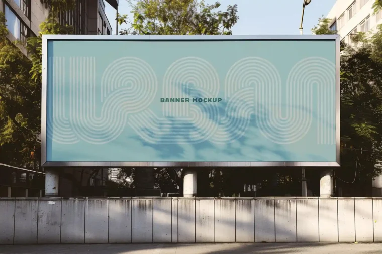 Realistic Outdoor Billboard Mockup