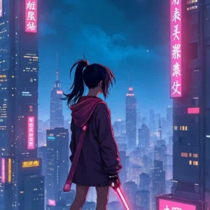 Cyberpunk Anime Wallpaper: Mobile Preview