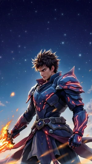 Futuristic Warrior Anime iPhone Wallpaper