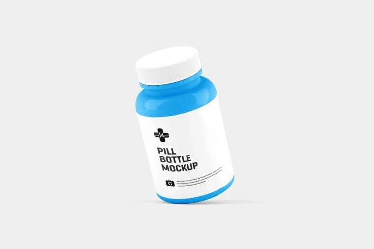 Free Pill Bottle Packaging Mockup