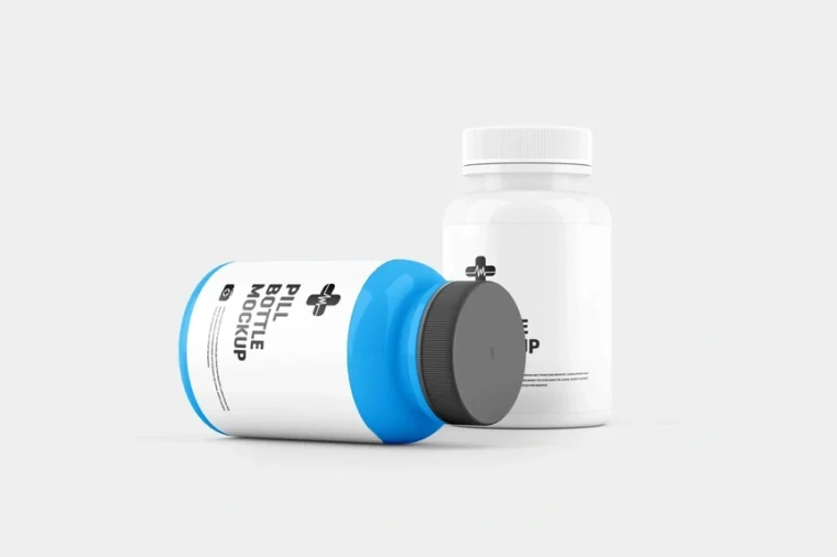 Free Pill Bottle Packaging Mockup