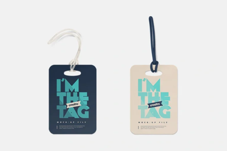 Free Luggage & Diaper Tag Mockups