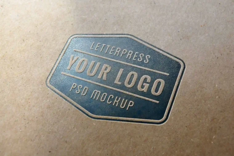 Free Letterpress Logo Mockup