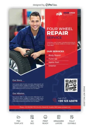 Free Automobile Car Repair Flyer Template