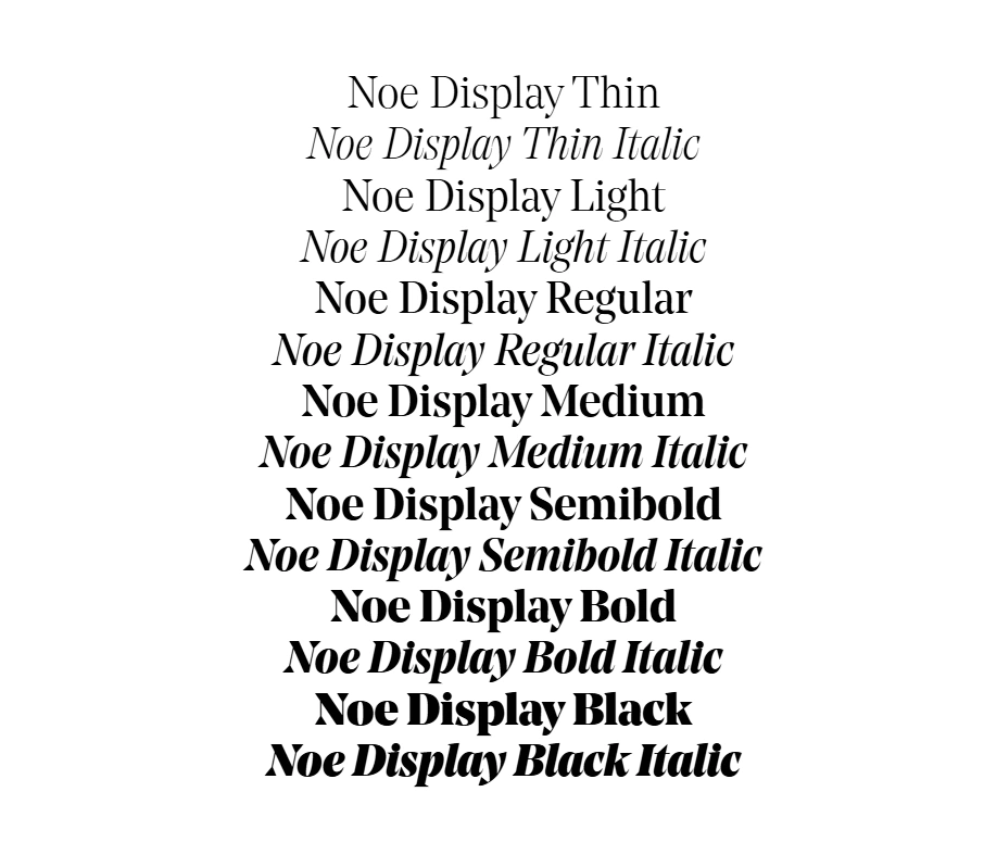 Noe Display logo font