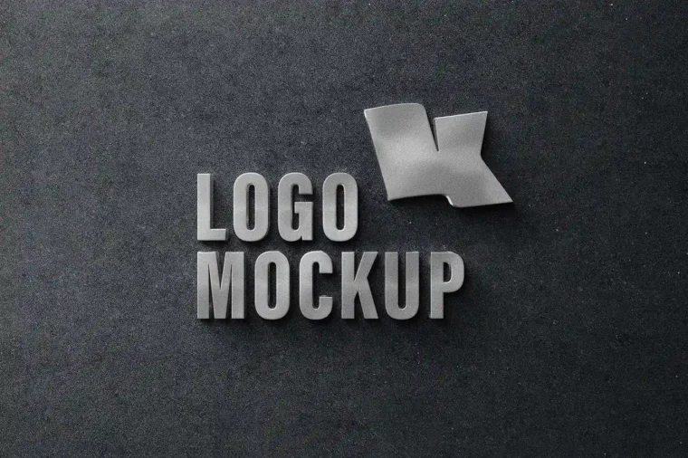 Free Metallic Sign Logo Mockup