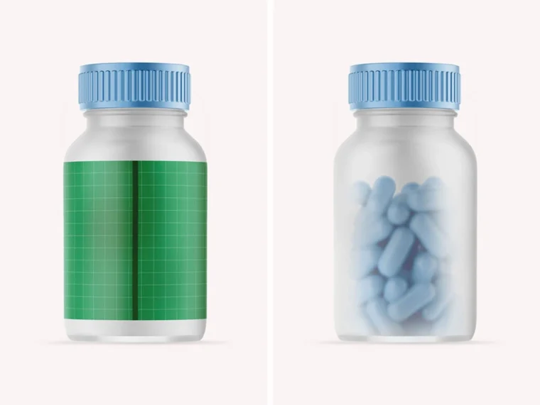 Realistic Pills Bottle Mockup