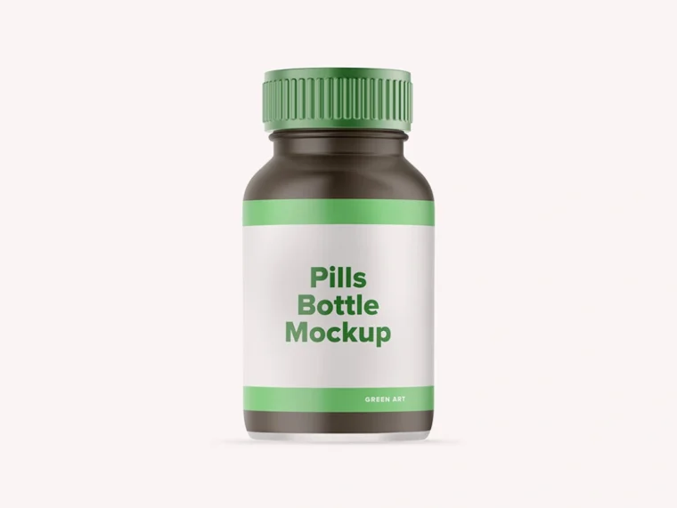 Realistic Pills Bottle Mockup