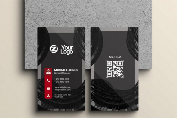 Free Modern Vertical Business Card