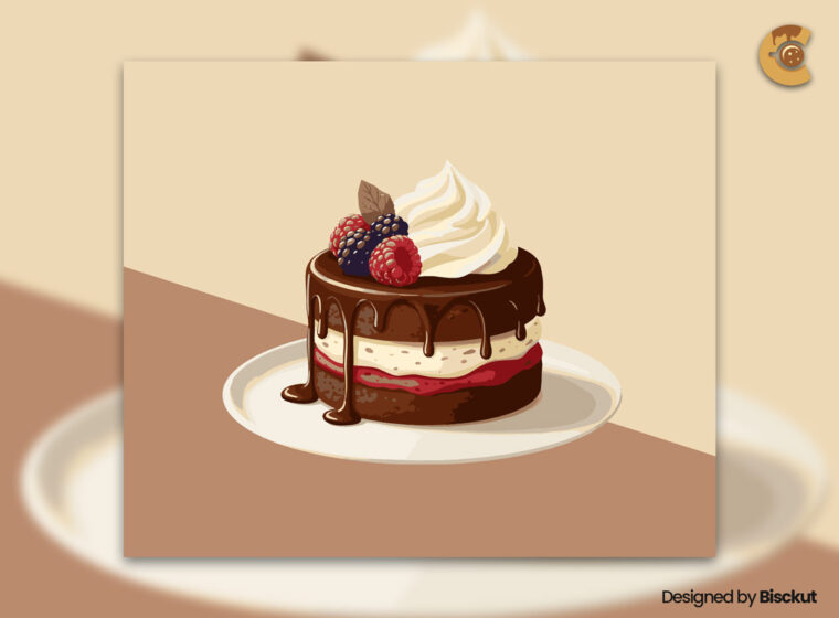 Free Delicious Chocolate Cake Vector Illustration