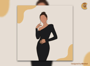 Free Elegant Fashion Model Vector Illustration