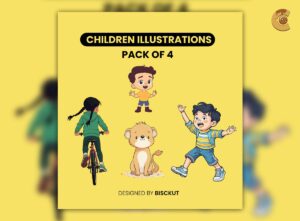 Free Set of 4 Children Illustrations