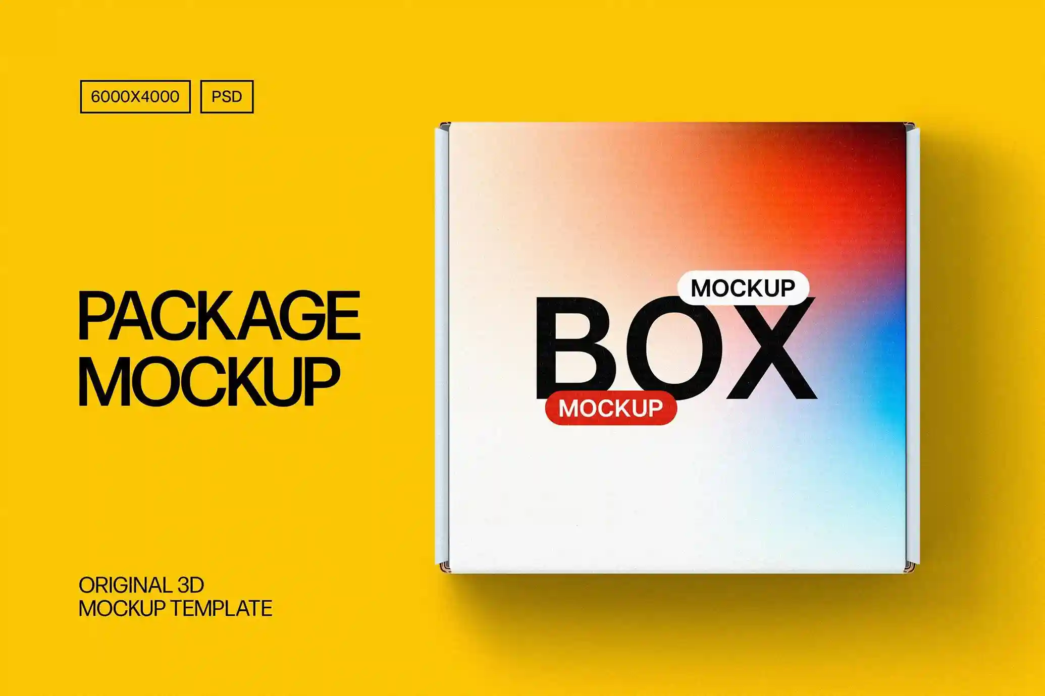 Free Package Box Mockup PSD | Bisckut Free Package Box Mockup PSD for showcasing your packaging designs.