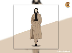 Free Minimalist Fashion Model Vector Illustration