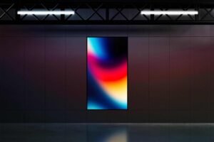 Free Vertical LED Screen Display Mockup