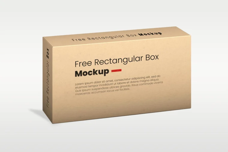Realistic mailer box mockup with editable smart object, customizable colors, and high-quality design