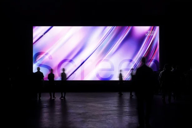 21:9 Expo Screen Mockup – Glowing, High-Quality Display