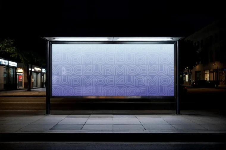 Editable billboard scene with smart object in Photoshop