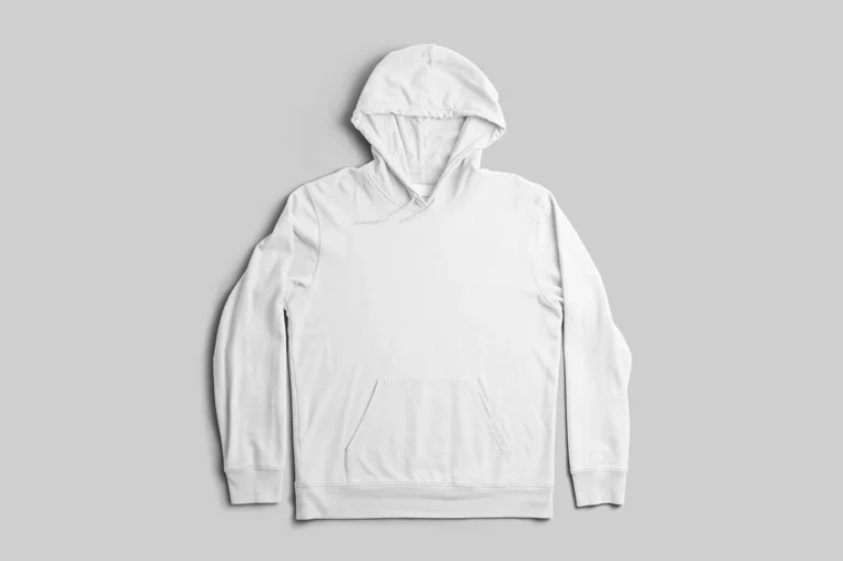 White crumpled hoodie mockup with blank design for showcasing apparel templates.