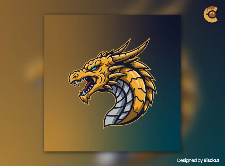 Fierce dragon esports logo template, vector in AI and EPS formats, editable and free for commercial use.