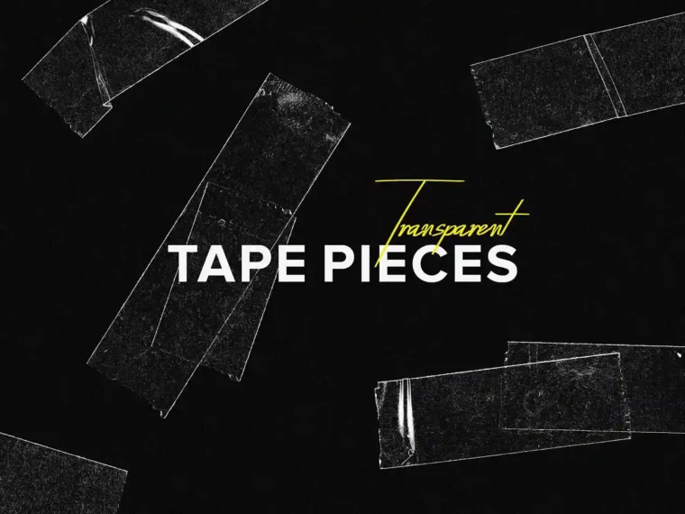 Realistic masking tape textures PNG on transparent background
