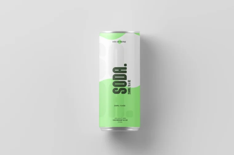 Free 250ml Can Mockup (Top View)