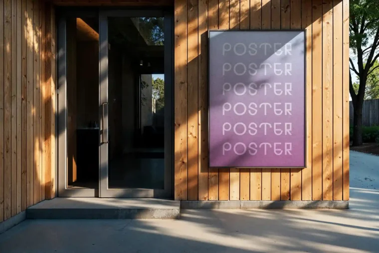 Free A4 Outdoor Poster Mockup