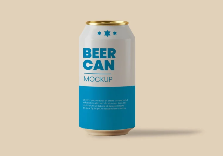 Free Beer Can Mockup PSD – Editable & Realistic Design