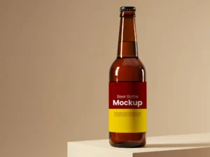 High-resolution craft beer label mockup with editable label design