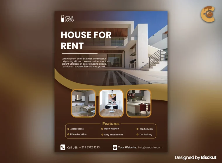 Editable commercial property flyer in CMYK & RGB format