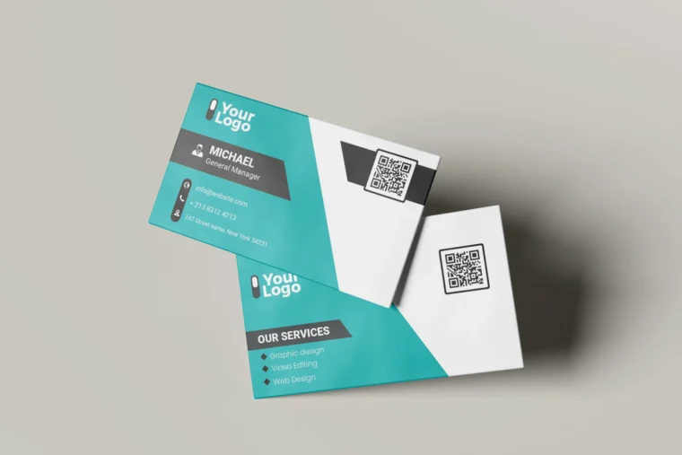 Corporate visiting card template in PSD format with editable layout and customizable colors.