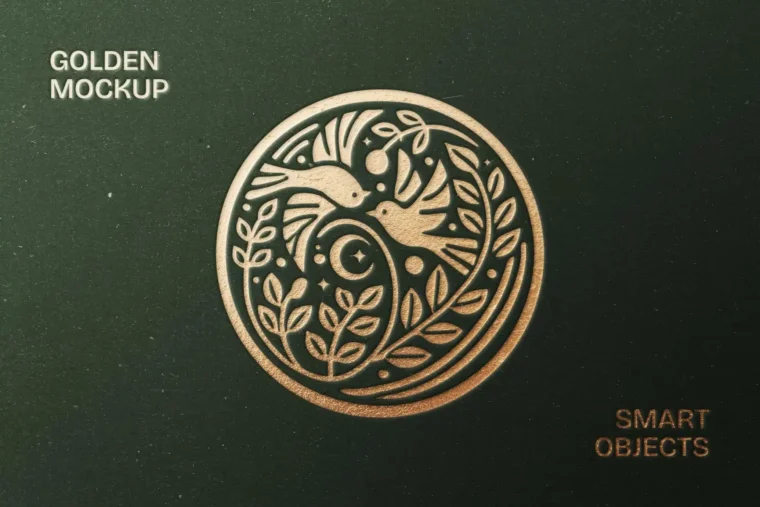 Free Golden Logo Mockup PSD for Luxury Branding
