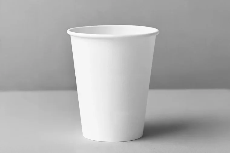 High-resolution disposable cup mockup in PSD format