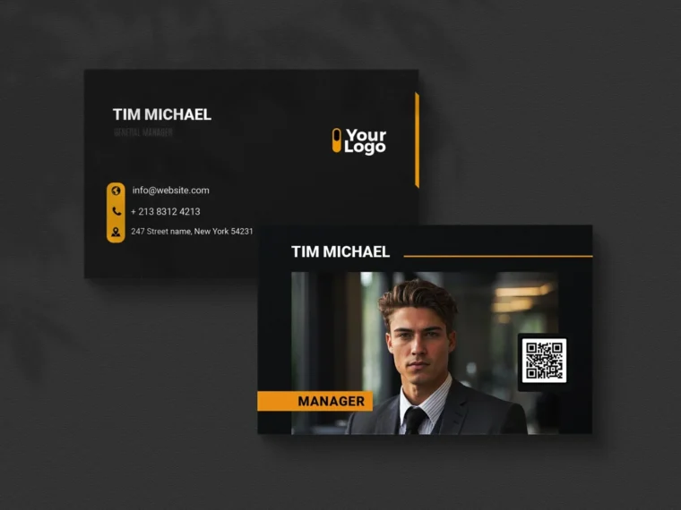 Modern personal business card template in PSD format