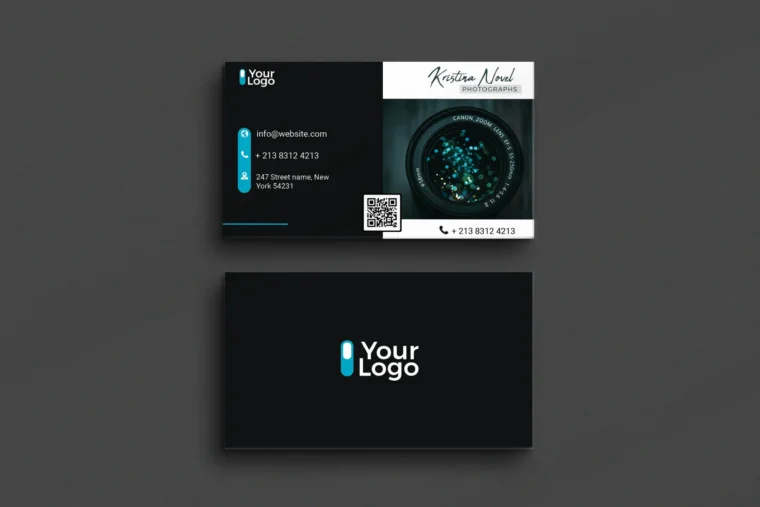 Free personal photography business card template PSD
